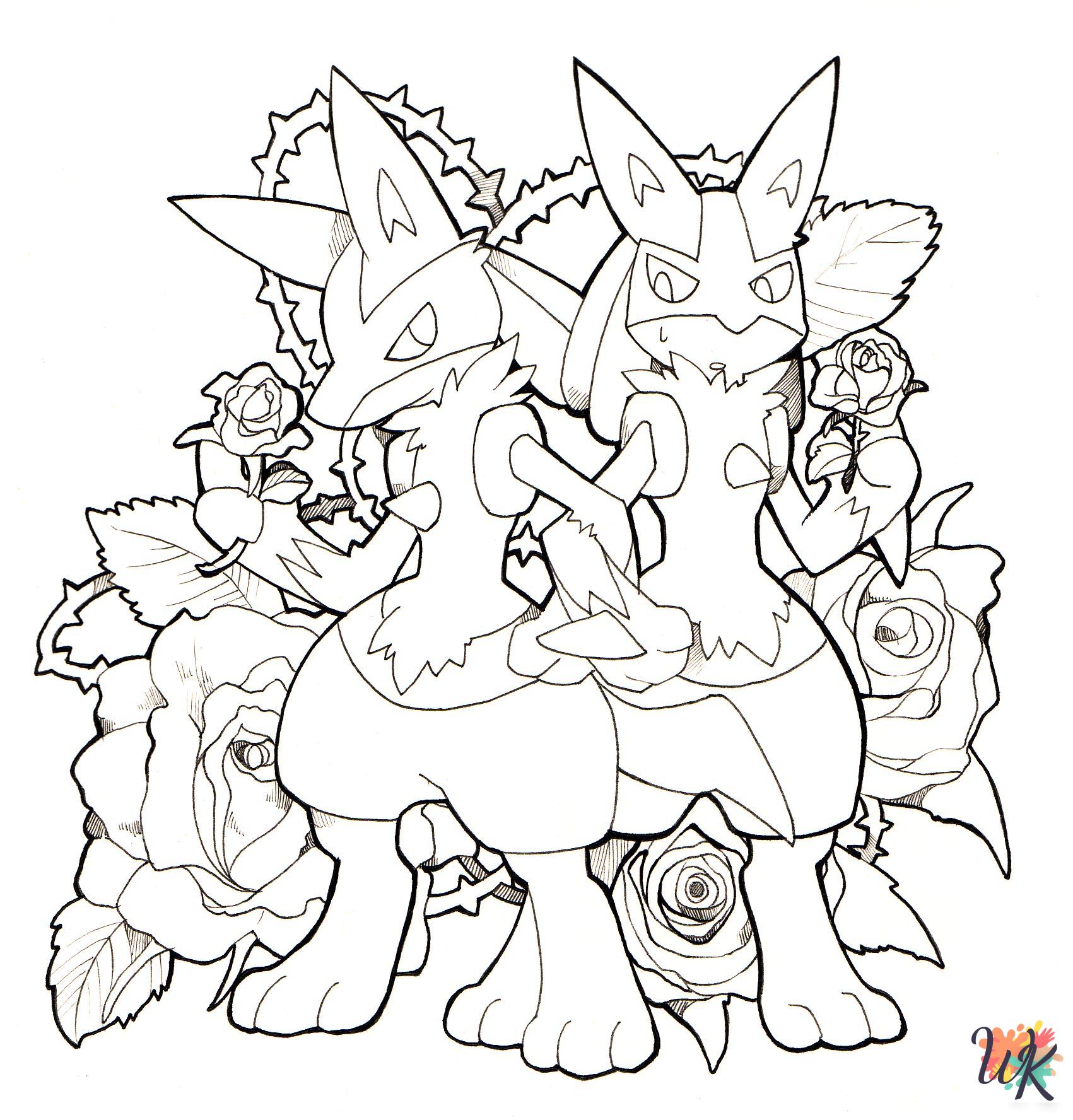 Lucario decorations coloring pages