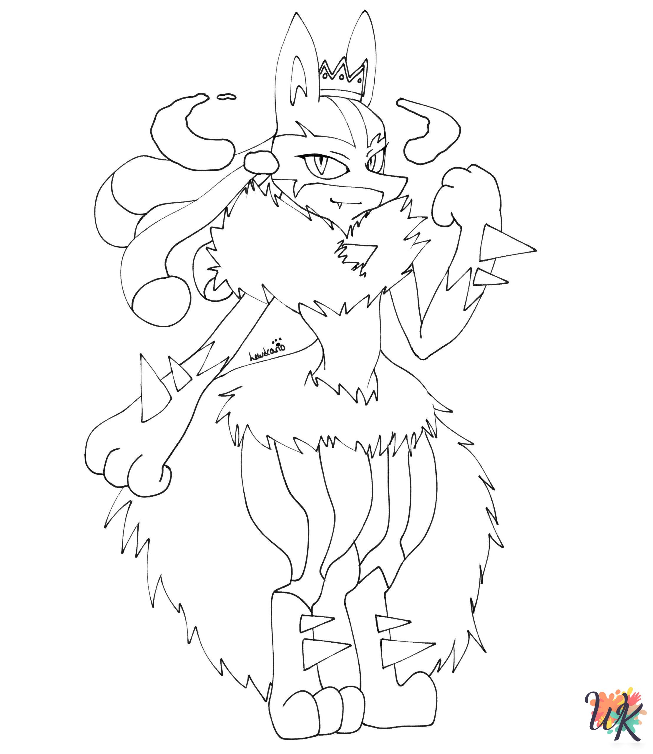 free Lucario coloring pages for kids