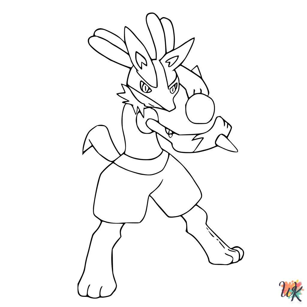 kawaii cute Lucario coloring pages