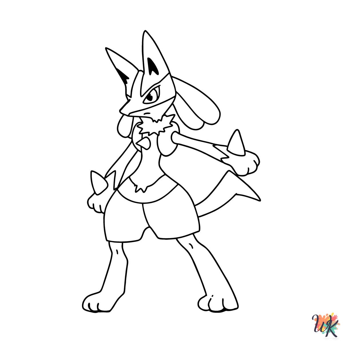 Lucario cards coloring pages