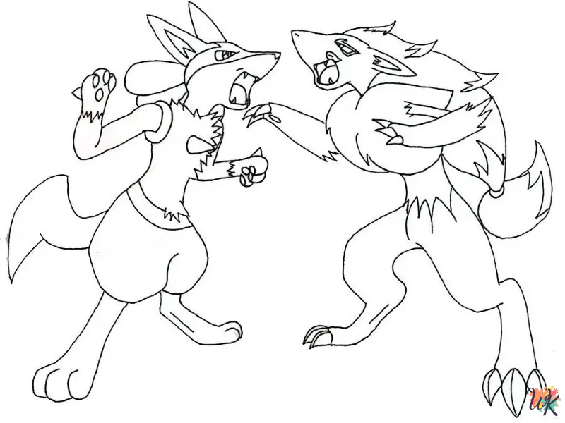 free printable Lucario coloring pages