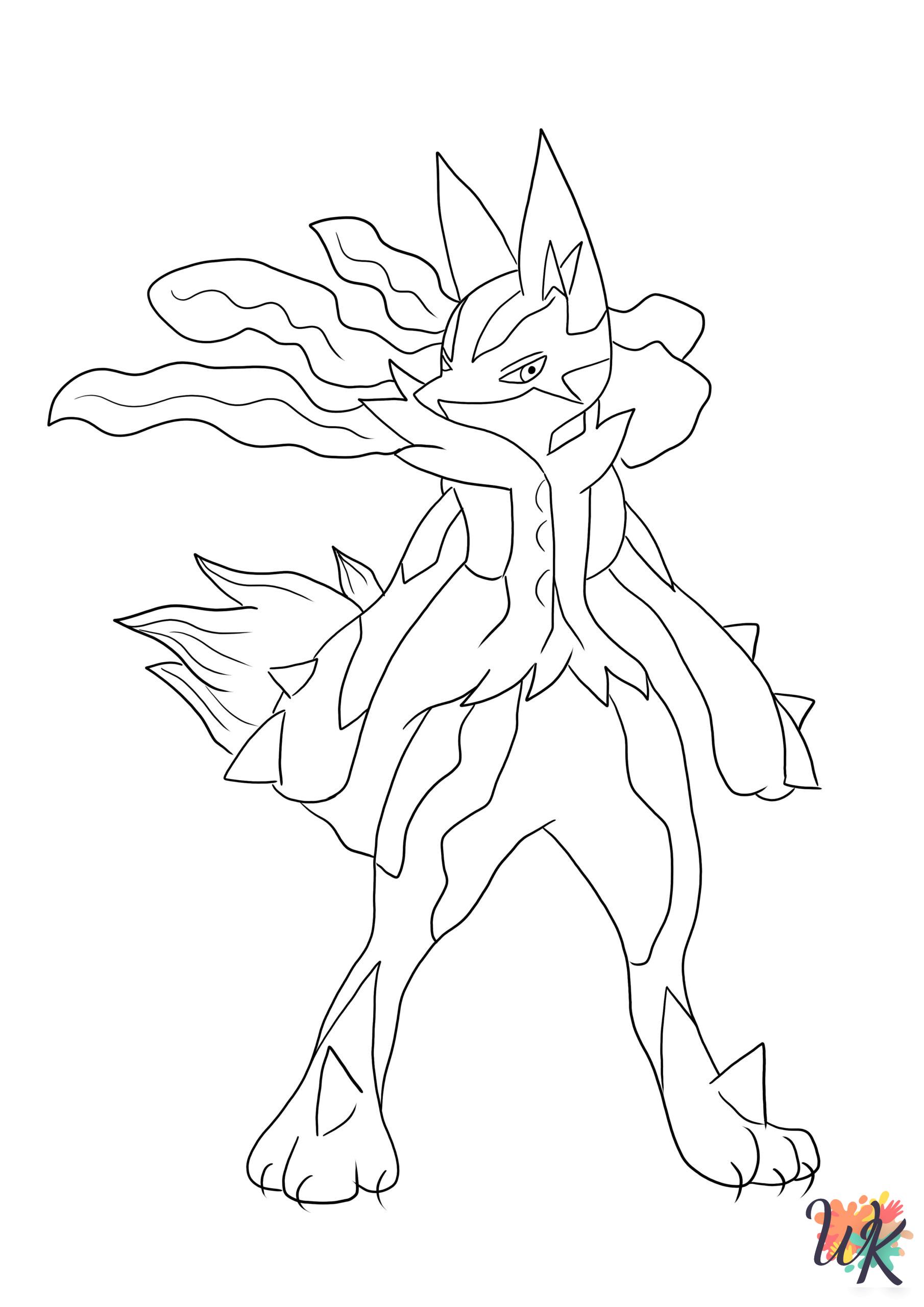 Lucario coloring pages for adults easy