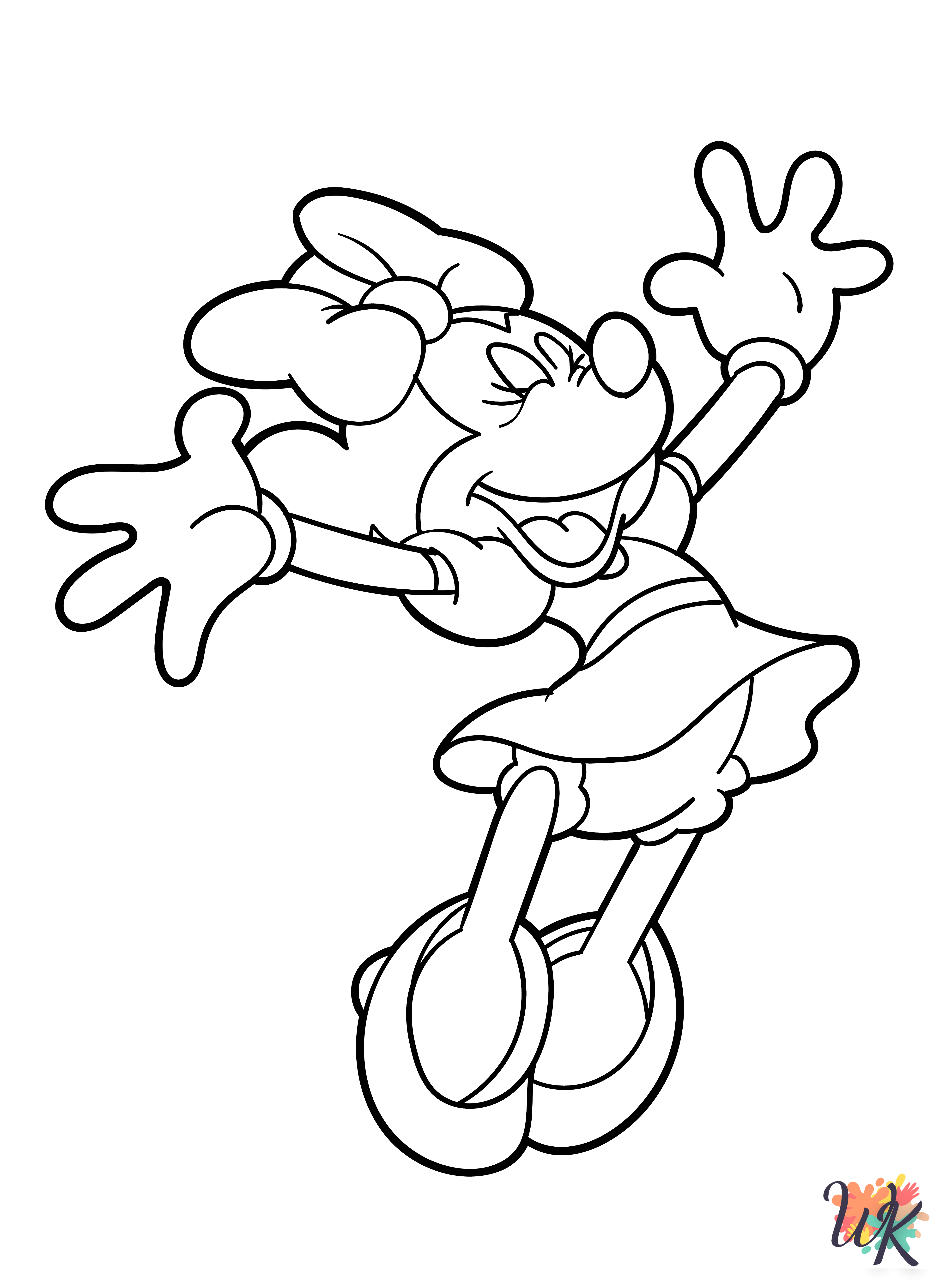 easy cute Minnie Mouse coloring pages