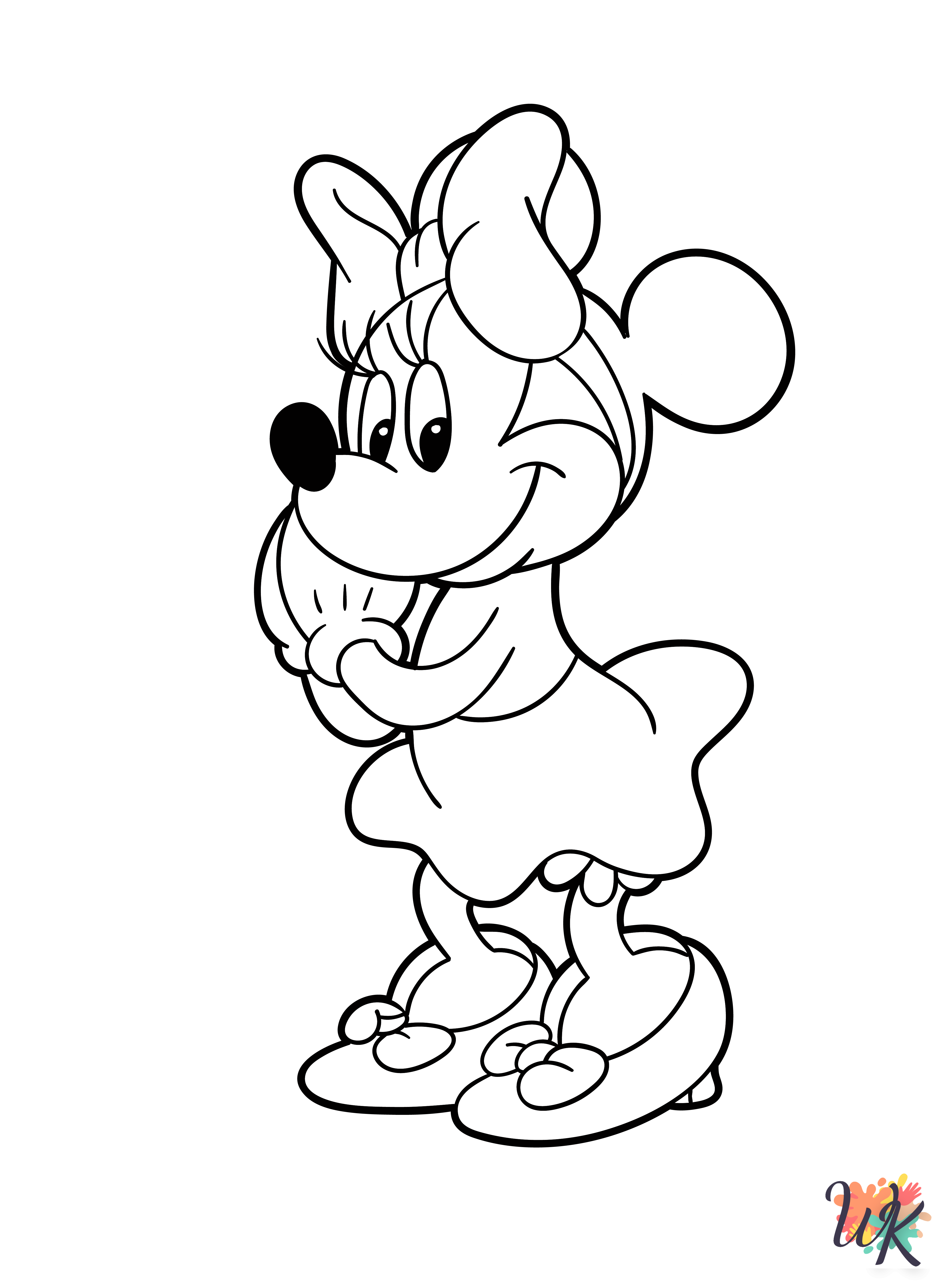 free full size printable Minnie Mouse coloring pages for adults pdf