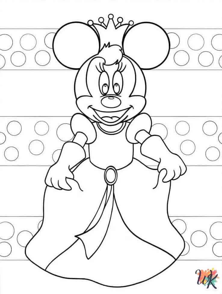 detailed Minnie Mouse coloring pages