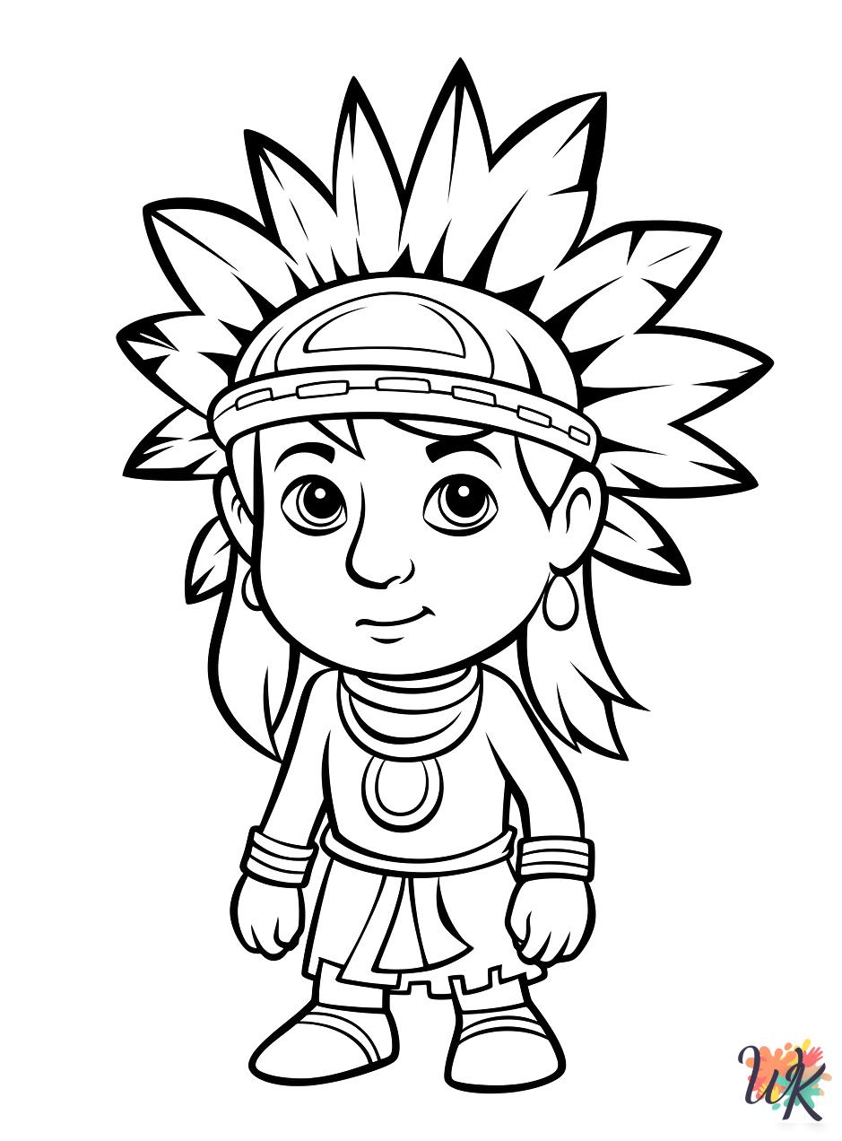 Native American free coloring pages