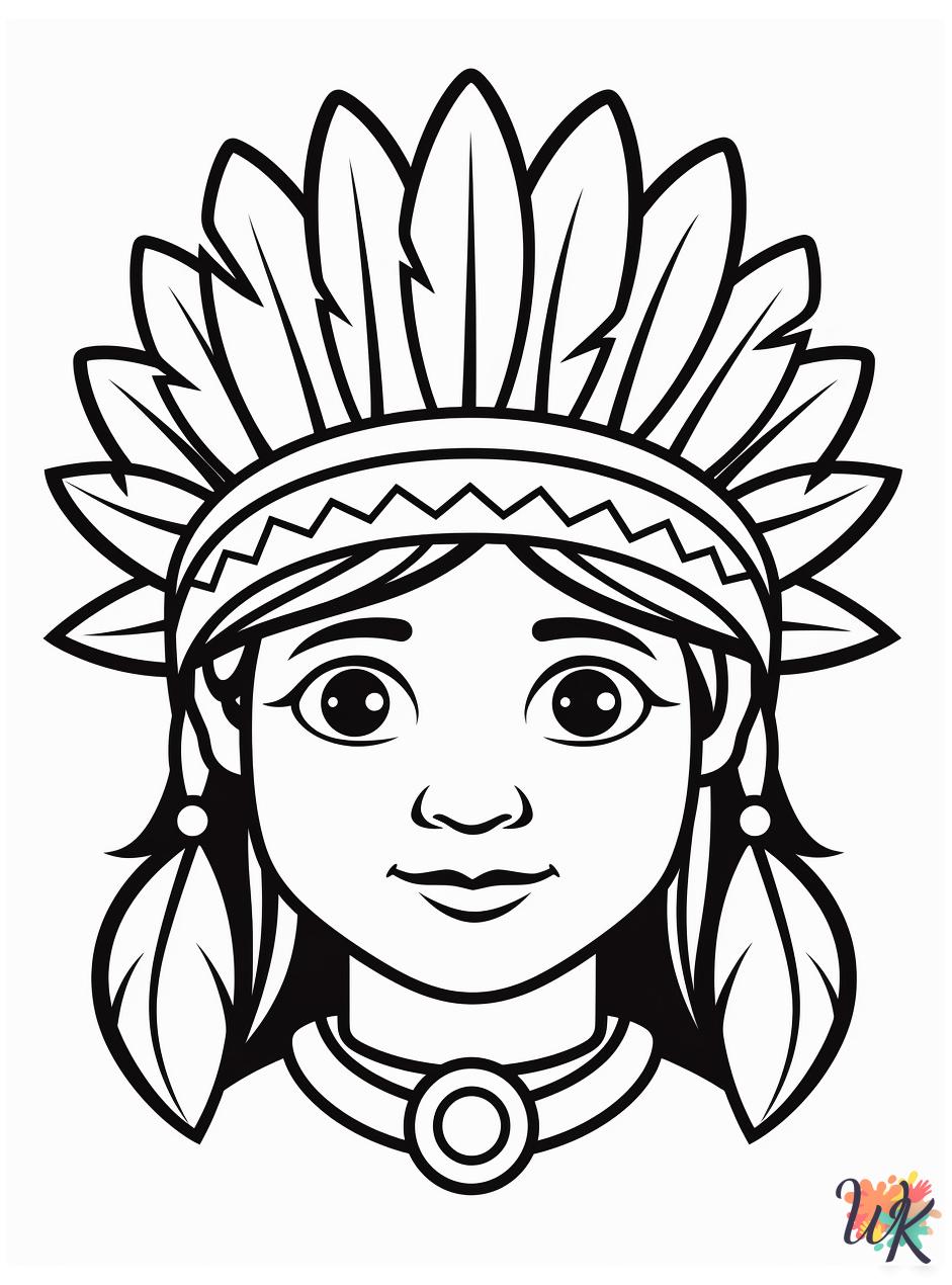 Native American themed coloring pages