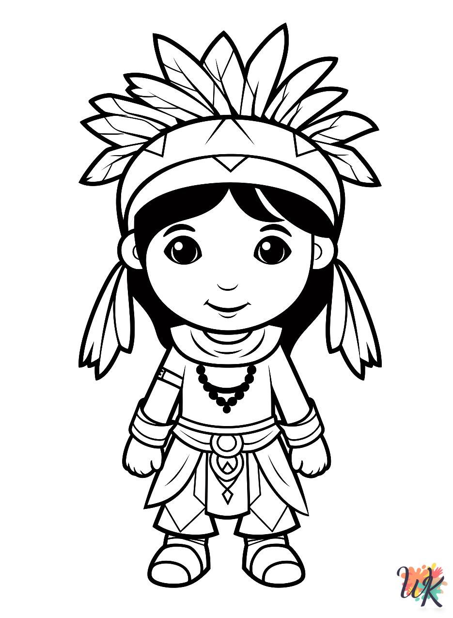 cute Native American coloring pages
