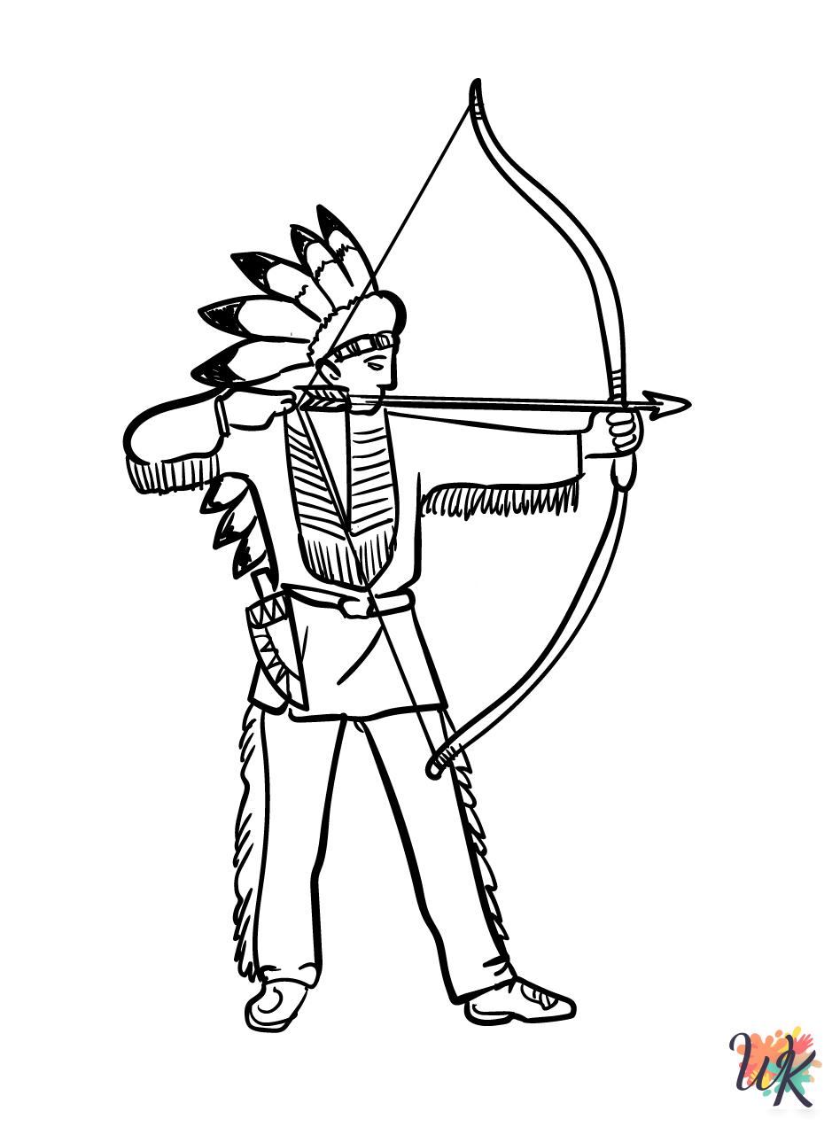 free full size printable Native American coloring pages for adults pdf