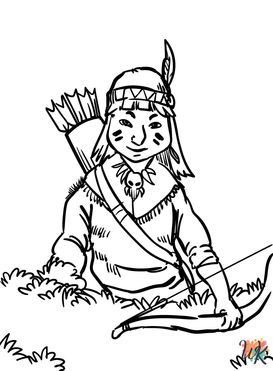 Native American coloring pages easy