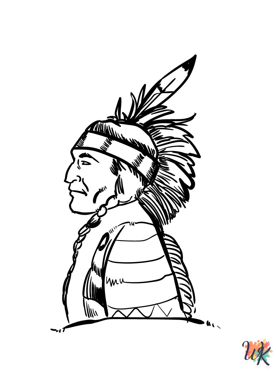 easy Native American coloring pages