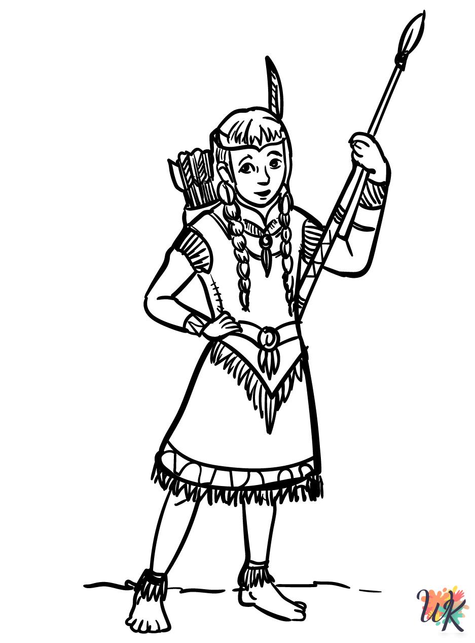 cute coloring pages Native American