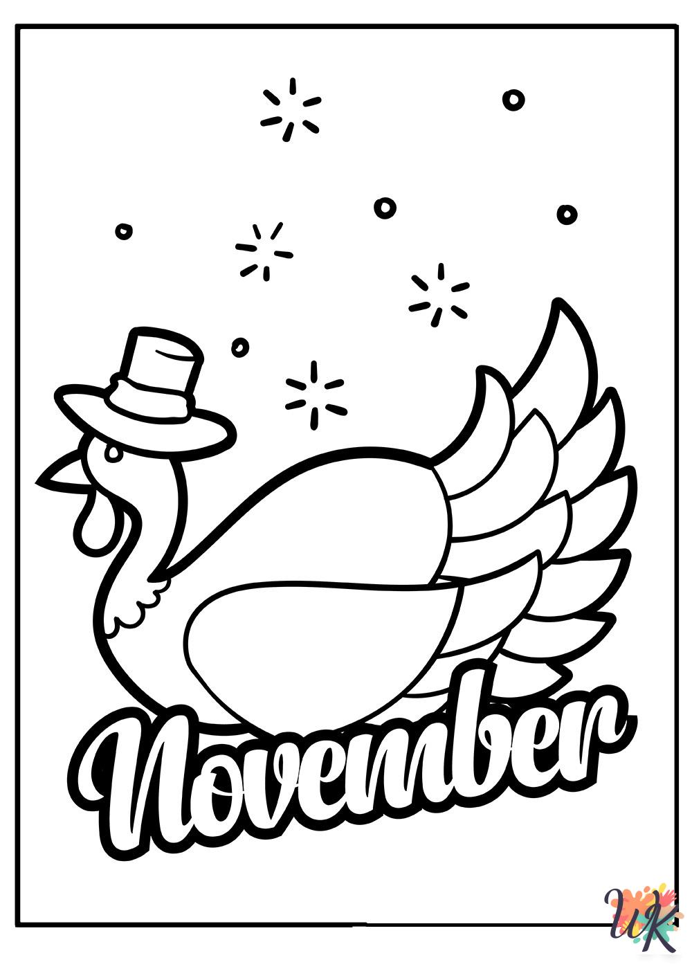 free adult November coloring pages