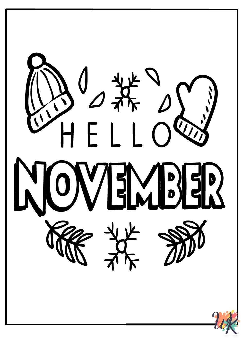 November adult coloring pages