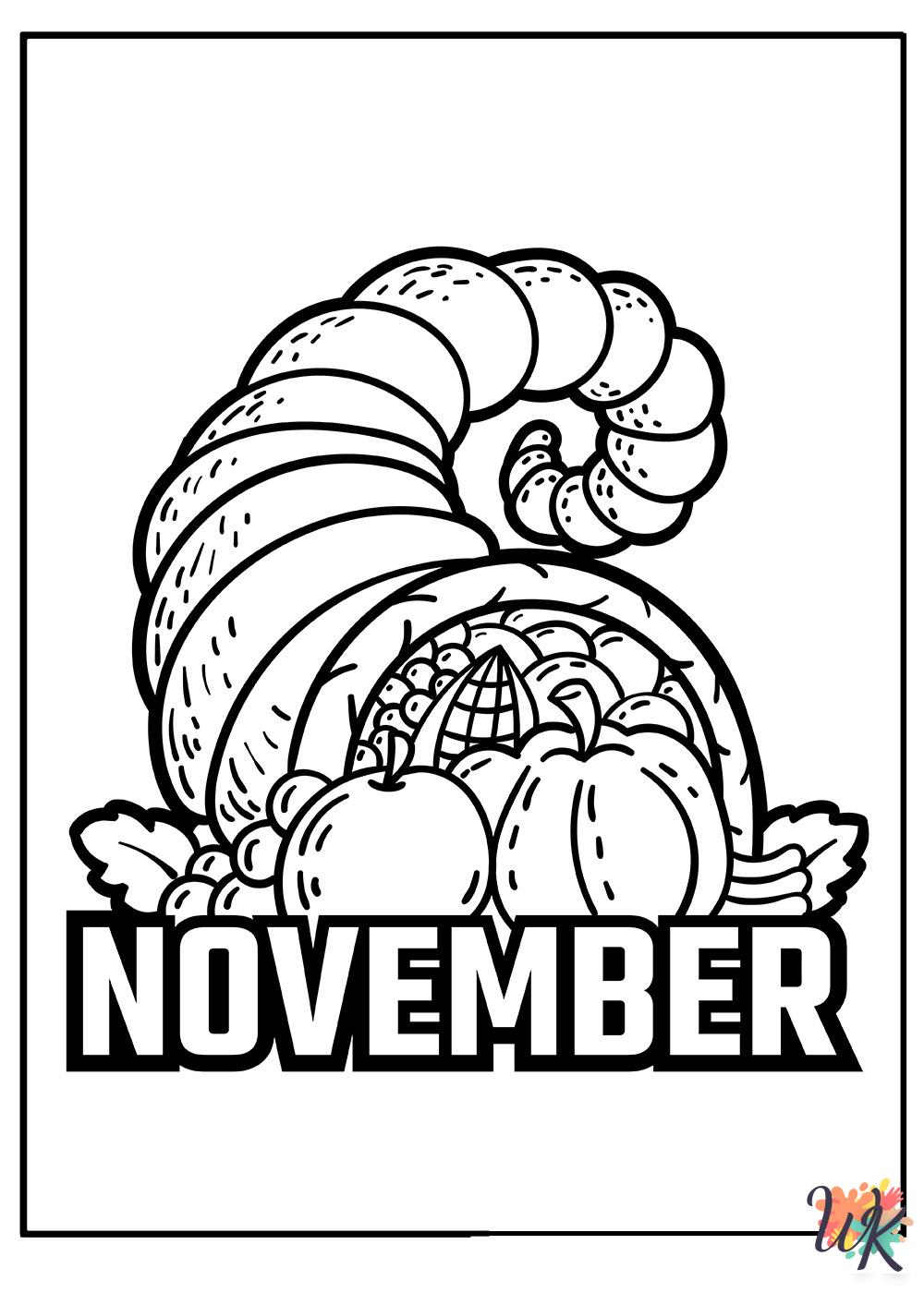November decorations coloring pages