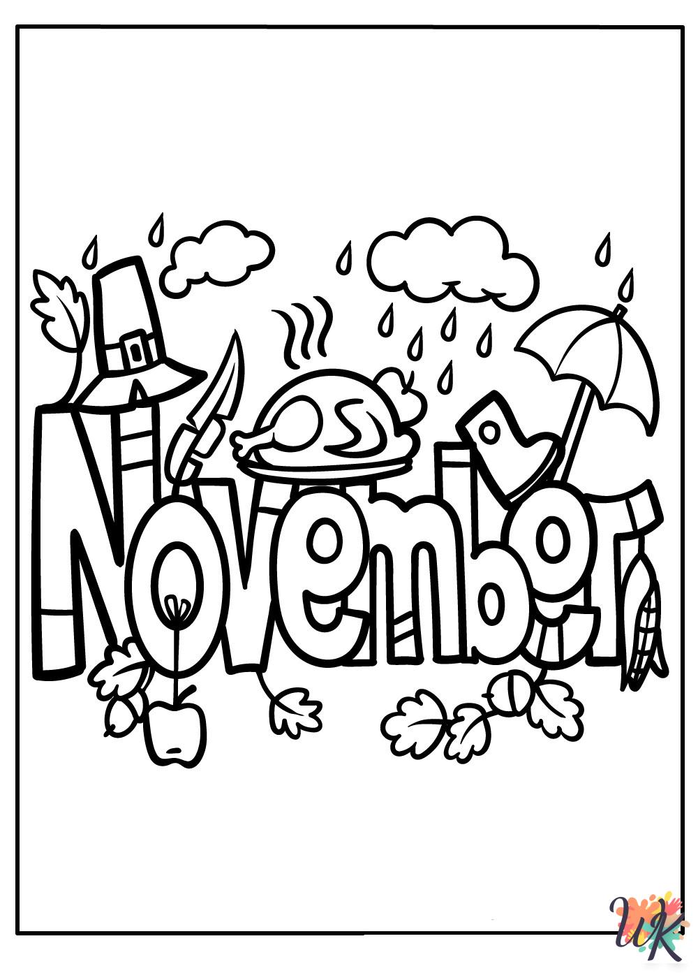 November coloring pages for preschoolers