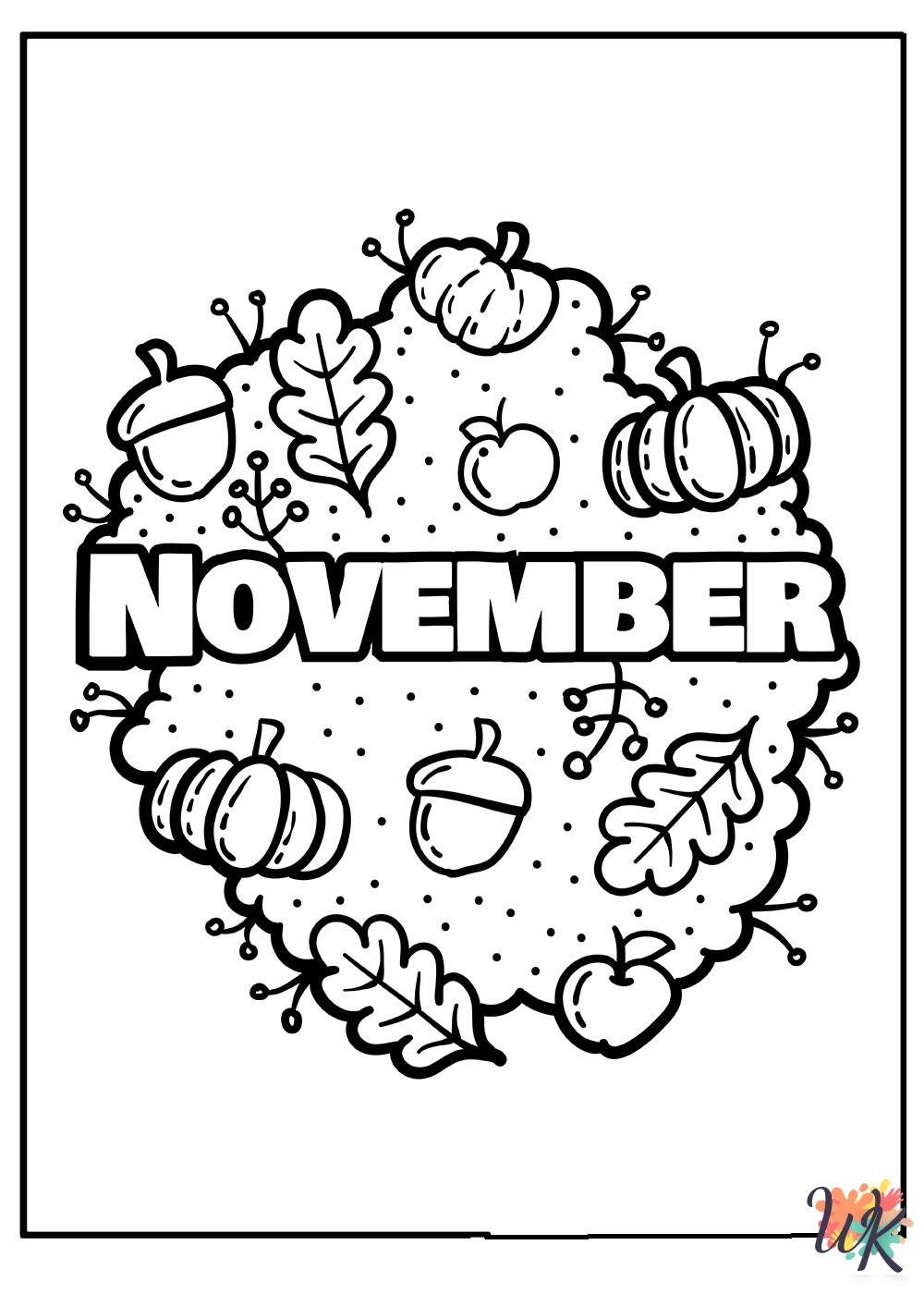 printable November coloring pages for adults