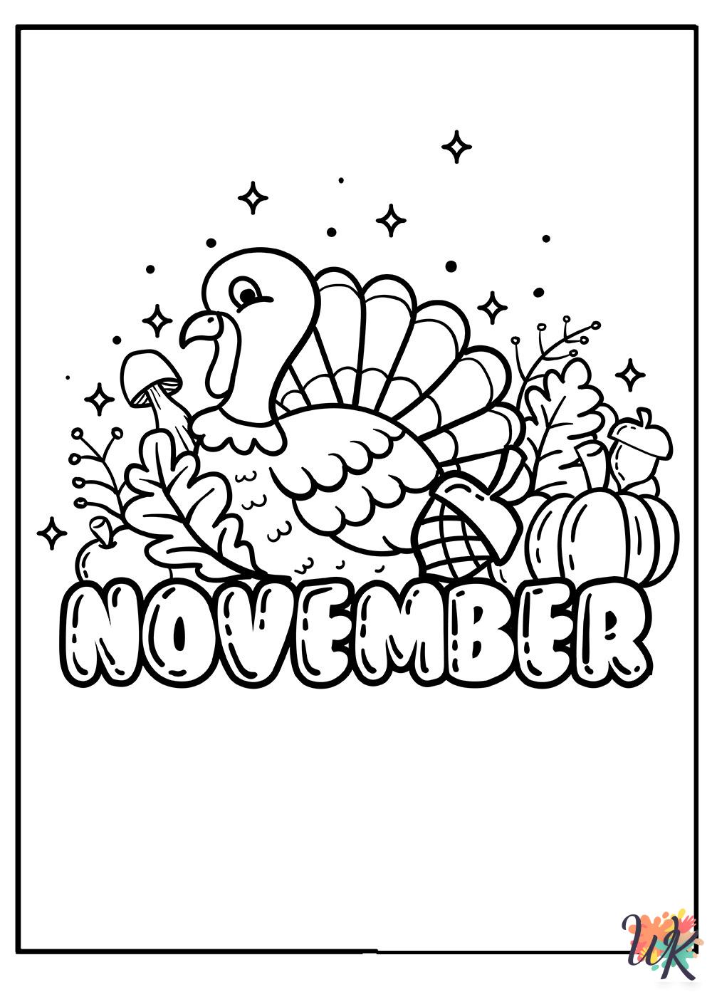 November coloring pages for adults easy