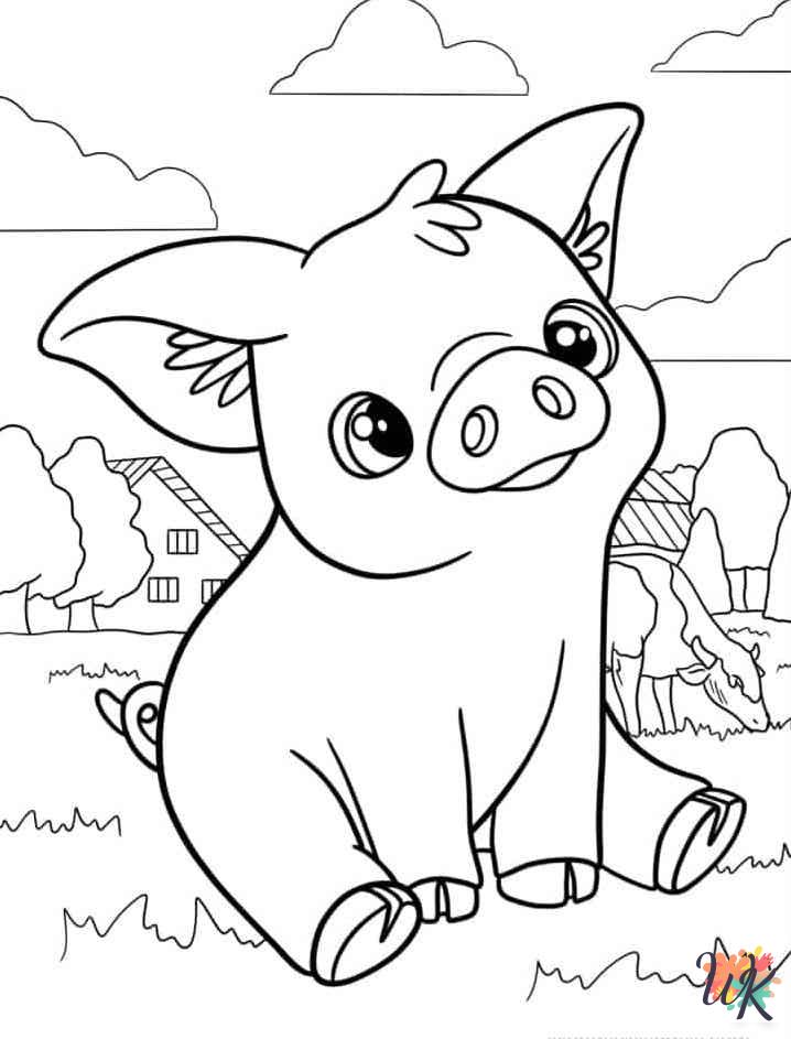 Pigs cards coloring pages