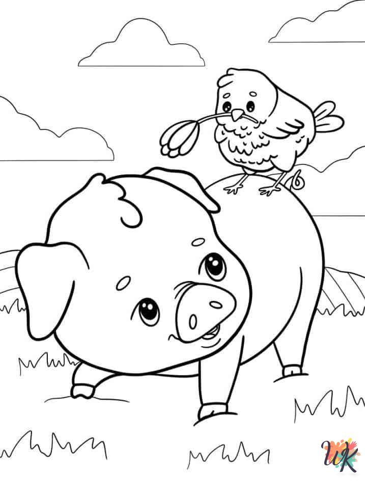 Pigs adult coloring pages