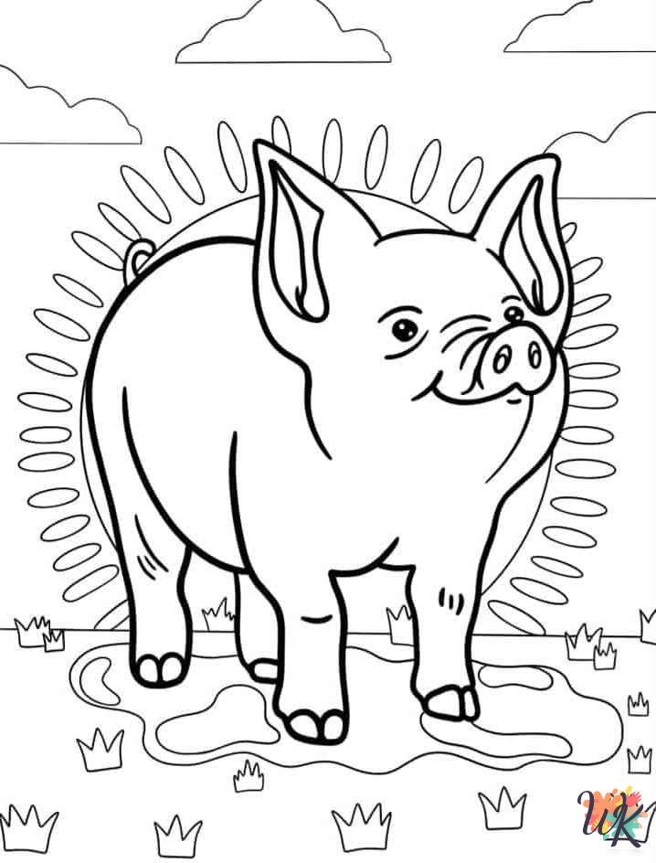 Pigs free coloring pages 3