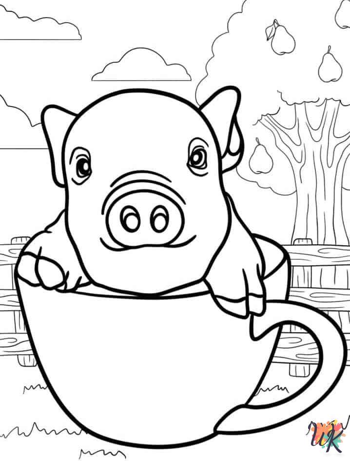 Pigs themed coloring pages