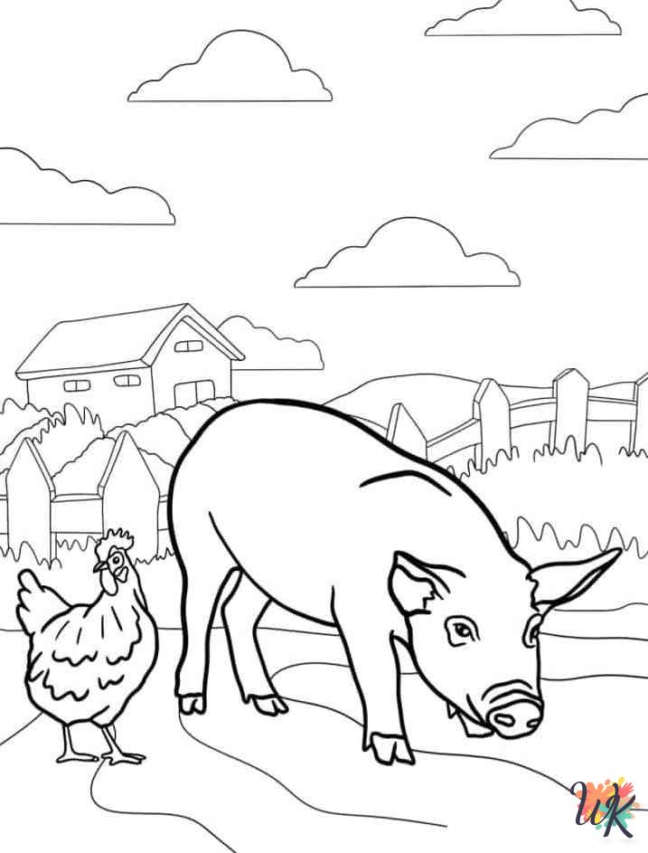 Pigs coloring pages for preschoolers