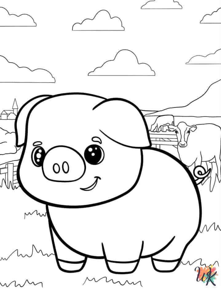 cute Pigs coloring pages 1