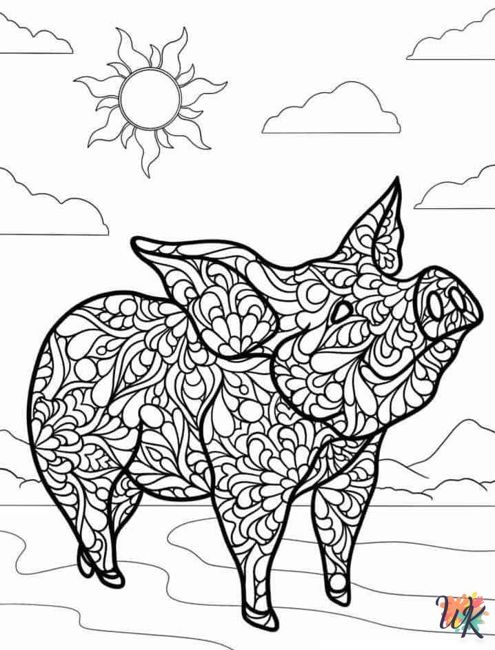 kids Pigs coloring pages 2