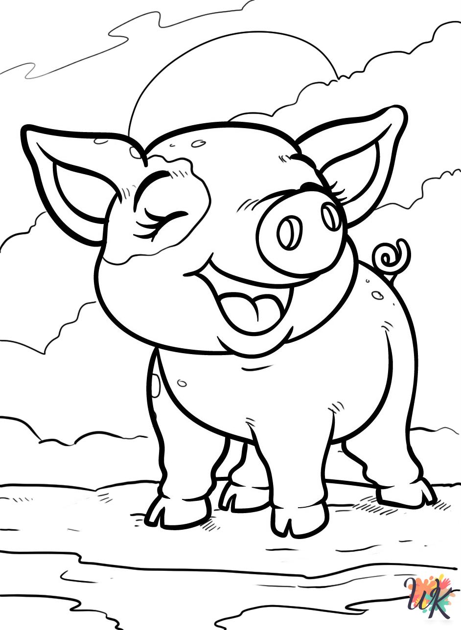 Pigs coloring pages to print 1