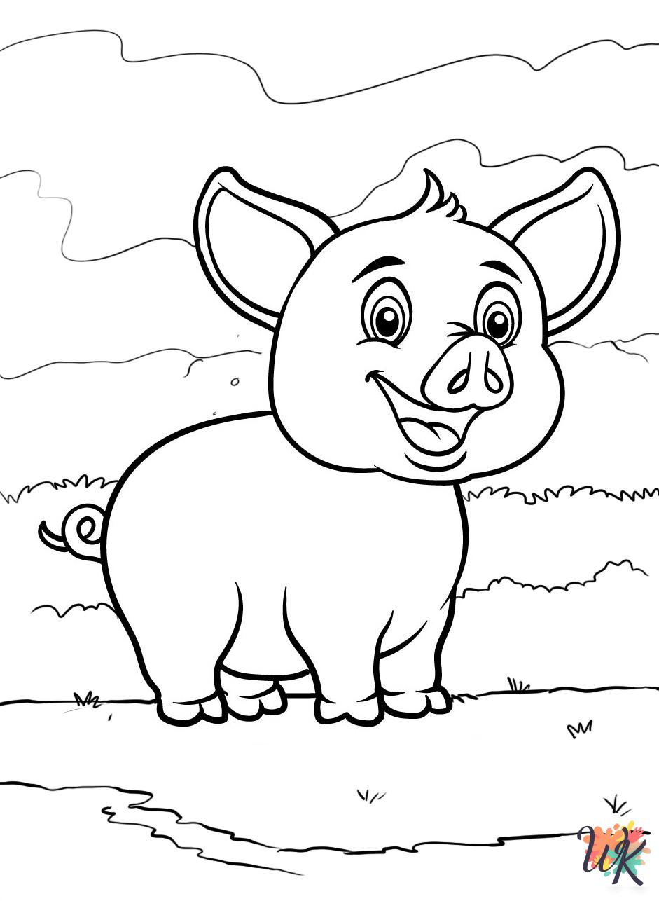 free Pigs coloring pages printable