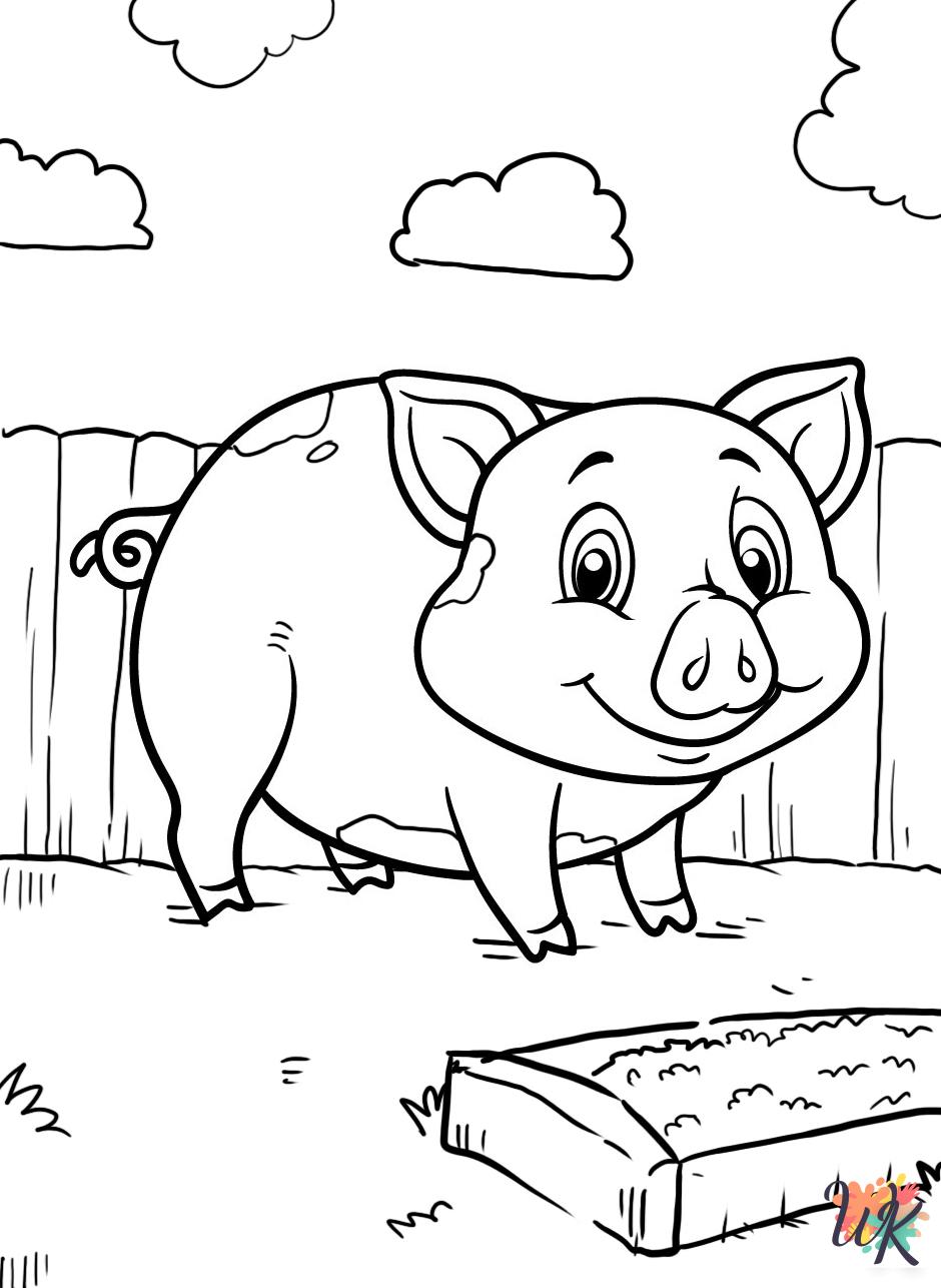 detailed Pigs coloring pages