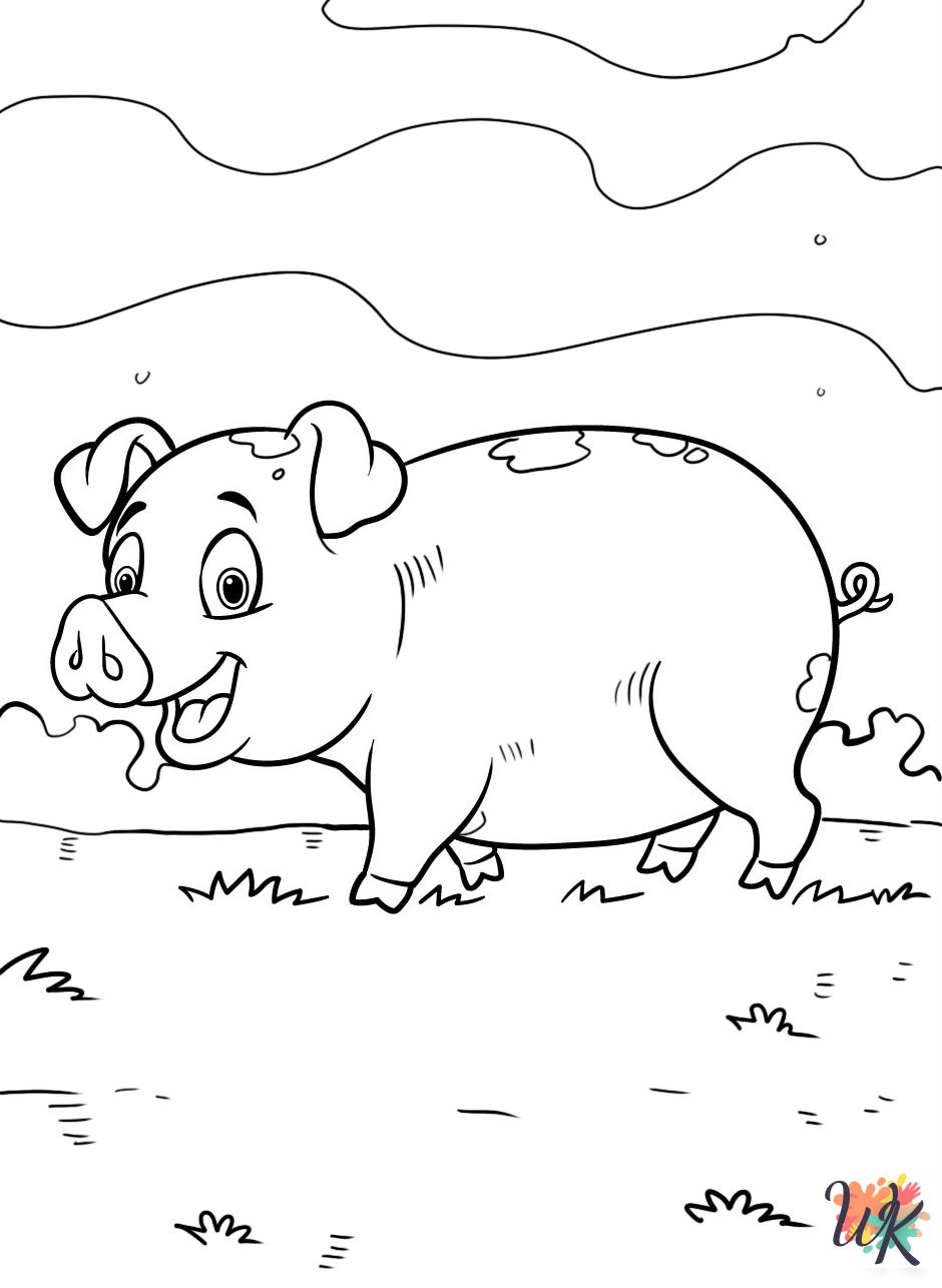 old-fashioned Pigs coloring pages
