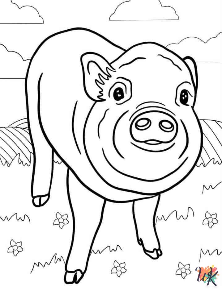 Pigs coloring pages for adults