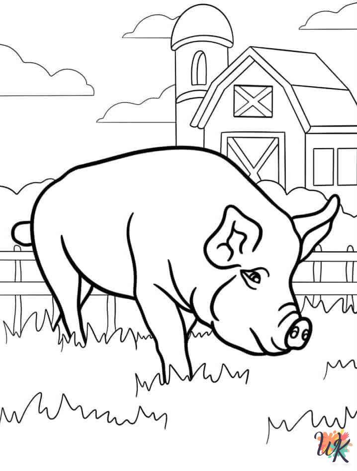 free Pigs coloring pages for kids 1
