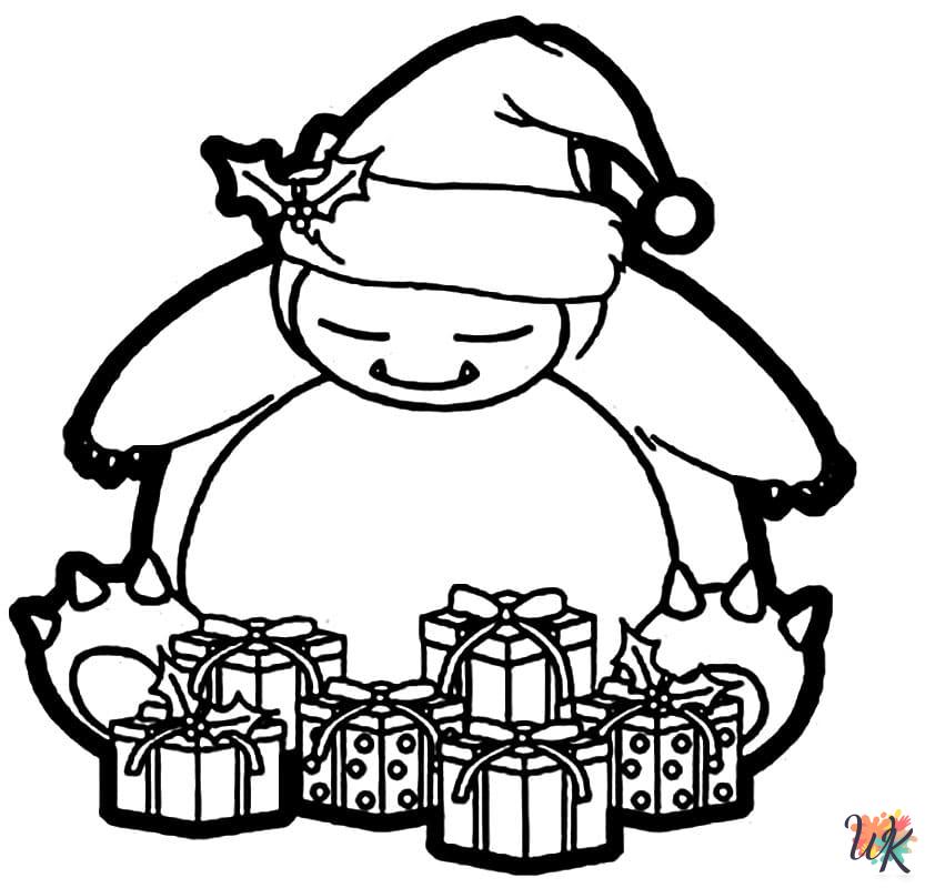 cute coloring pages Pokemon Christmas