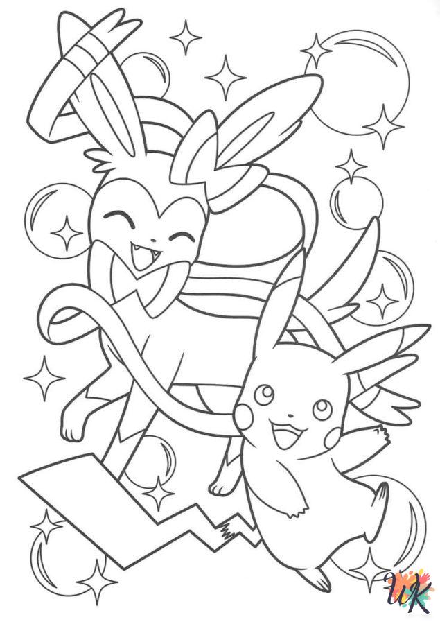 free coloring Pokemon Christmas pages