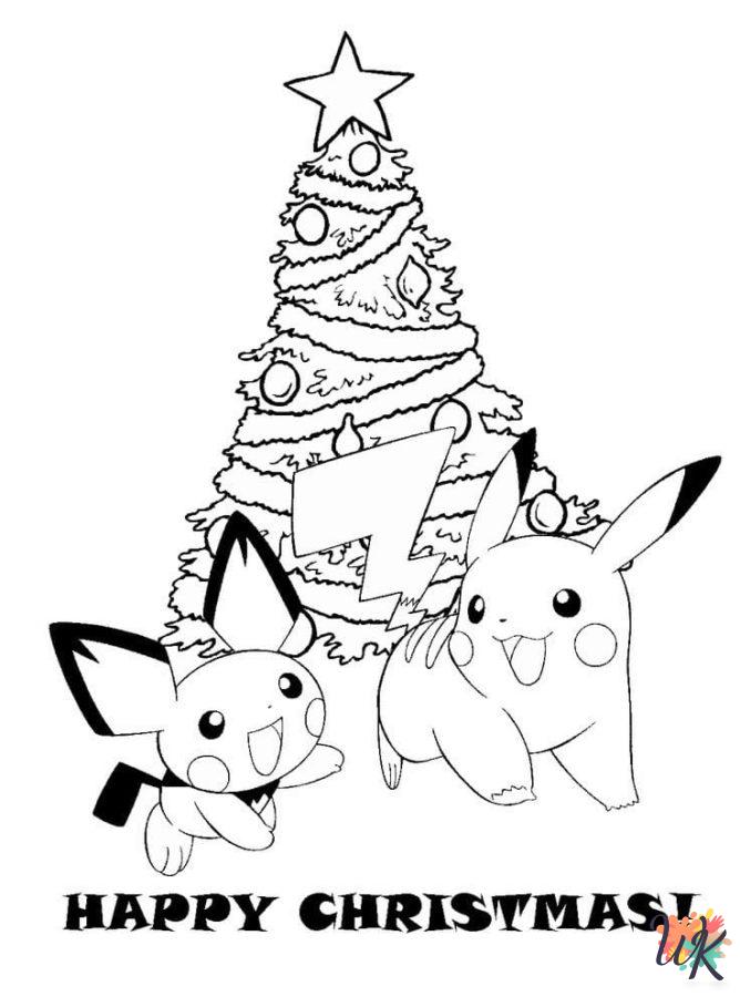 Pokemon Christmas coloring pages free printable