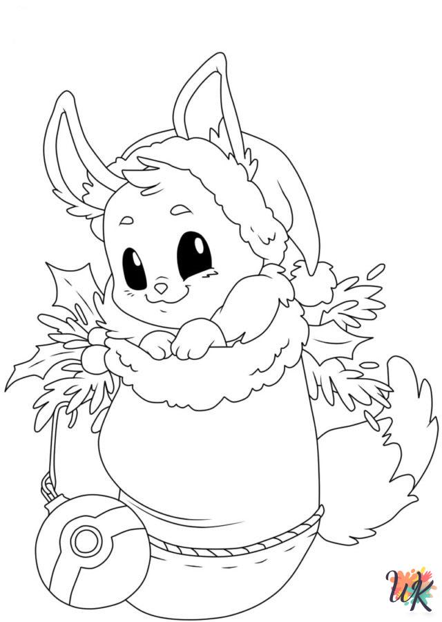 grinch cute Pokemon Christmas coloring pages