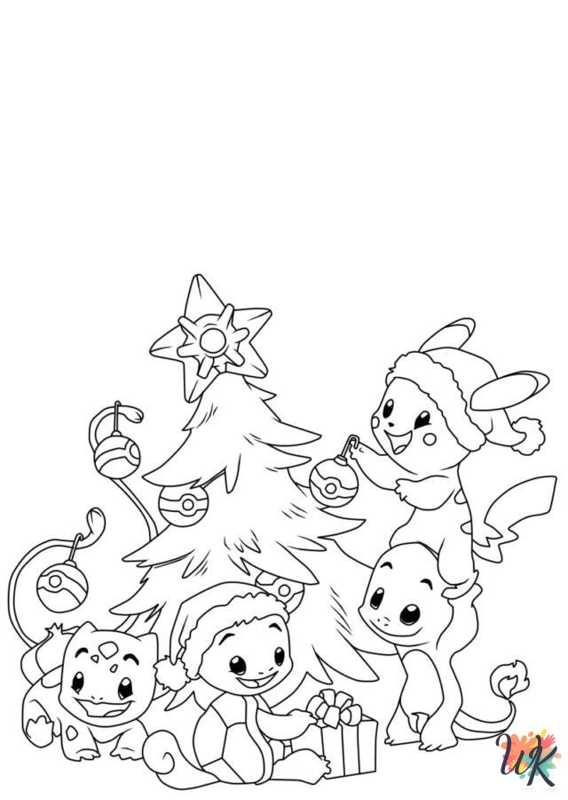 Pokemon Christmas coloring pages easy