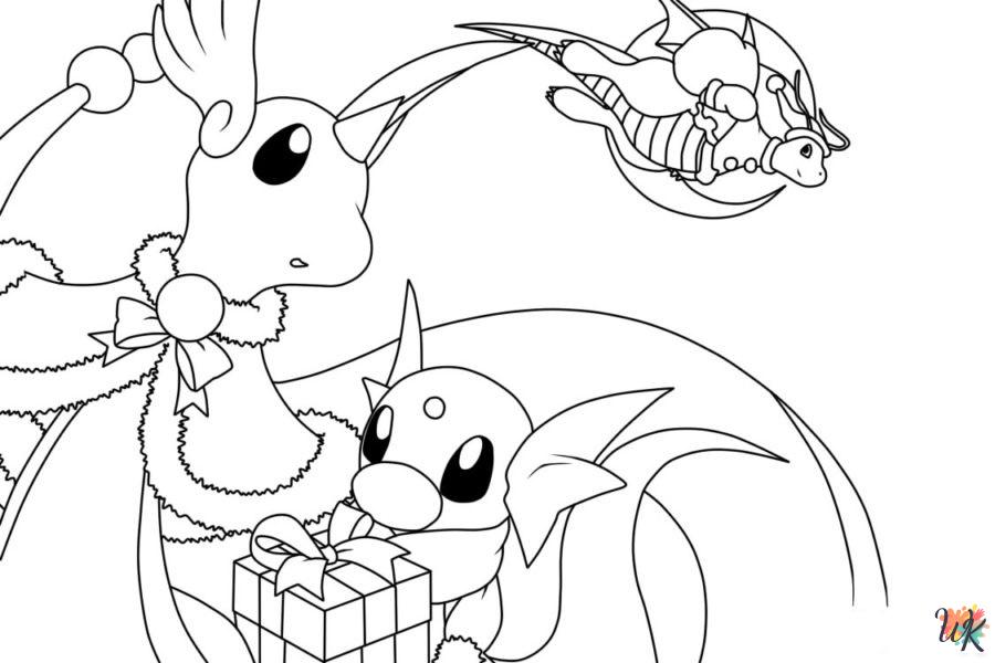printable Pokemon Christmas coloring pages
