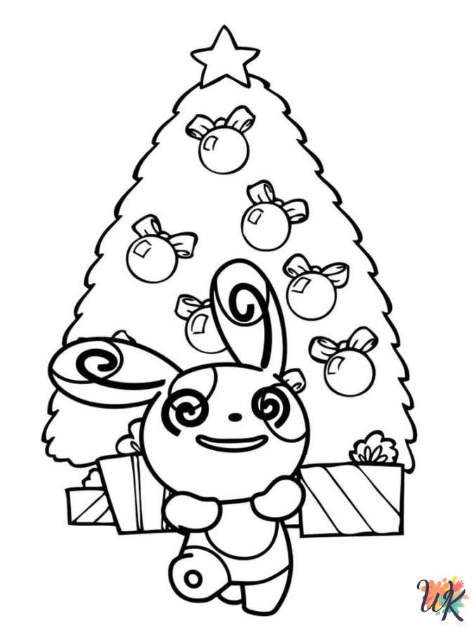 free printable Pokemon Christmas coloring pages for adults