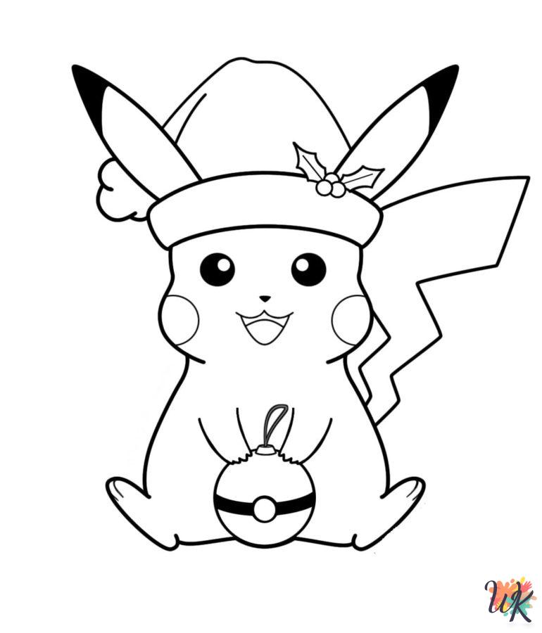 free adult Pokemon Christmas coloring pages