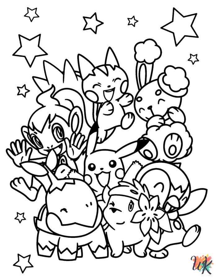 free printable Pokemon Christmas coloring pages for adults