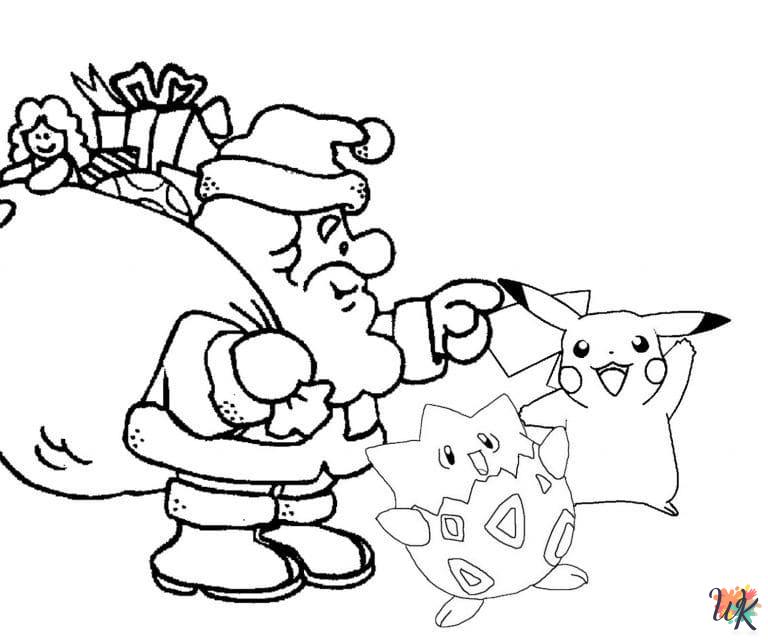 free Pokemon Christmas coloring pages for kids