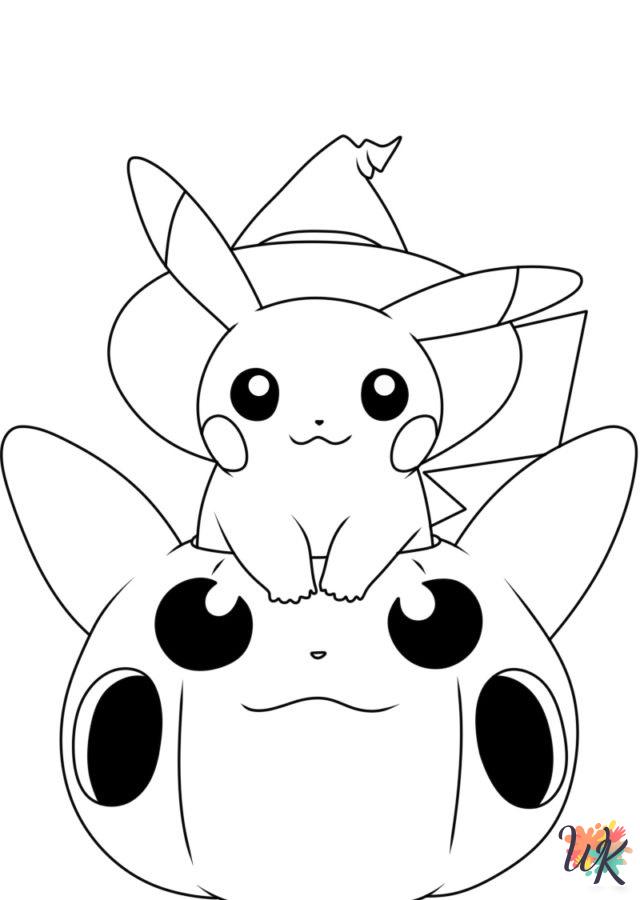 old-fashioned Pokemon Halloween coloring pages