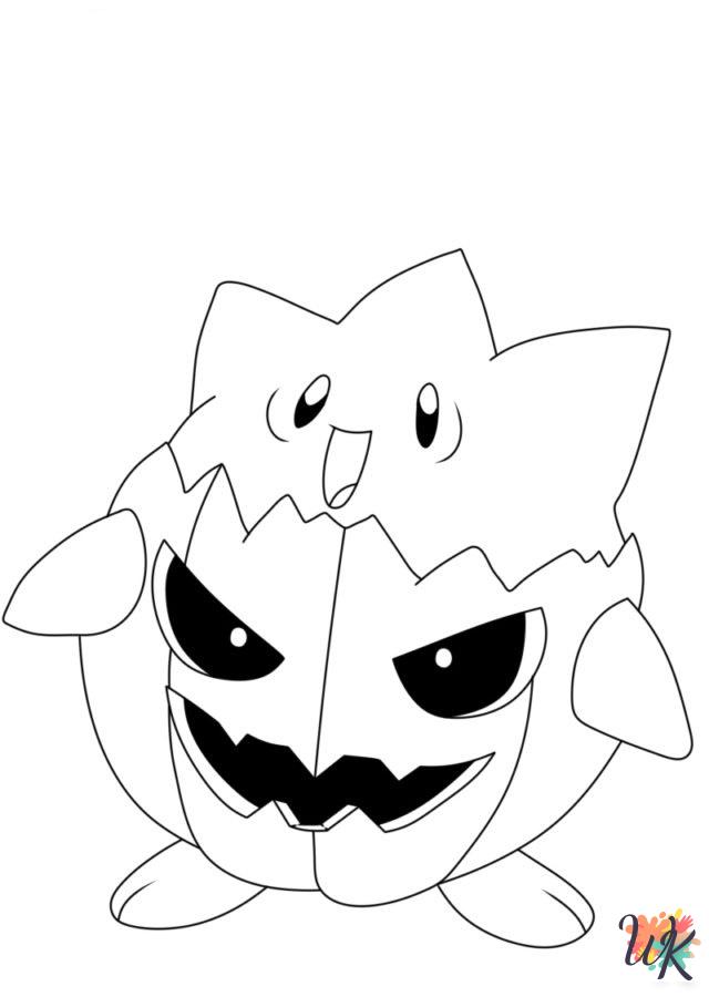 Pokemon Halloween ornaments coloring pages