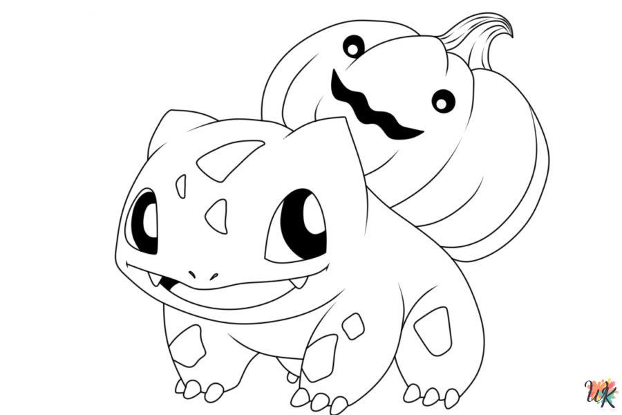 Pokemon Halloween coloring pages for adults easy