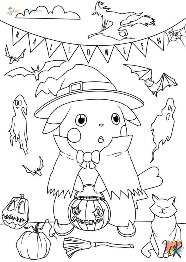 free printable Pokemon Halloween coloring pages for adults