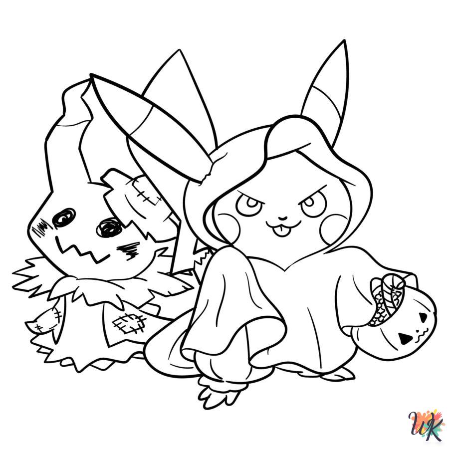 Pokemon Halloween decorations coloring pages